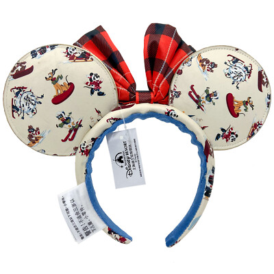 Disney Parks Christmas Headband Lodge Snow Minnie Mouse Ears  display picture 2