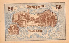 STRENGBERG AUSTRIA NOTGELD NOTE - 50 HELLER - EMERGENCY MONEY - LOT 424