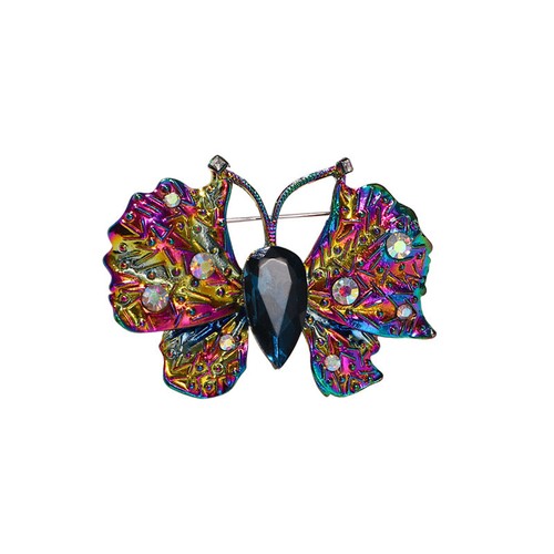 Women's Color Plated Brooch Butterfly Leaf Plant Crystal Corsage Pins Jewellery - Picture 15 of 20