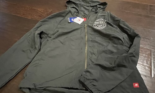 Indiana Pacers NBA Womens Windbreaker Size Small New With Tags Gray Hood Zipper - Picture 2 of 9