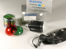 PRL ELECTRA STARDUST 80 M ELECTRONIC FLASH PHOTO EF SDF FILTER SET FILTERS LOT