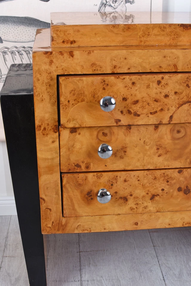 Art Deco Kommode Antik Nachtkommode Wurzelholz Nachtschrank Nachtkonsole Schrank - Image 3 of 4