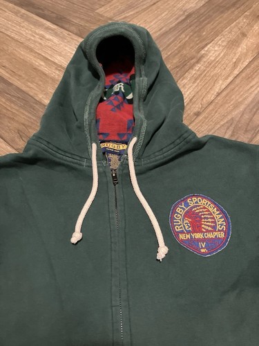Vt Ralph Lauren Polo RUGBY Patchwork Sportsman Aztec Indian Chief Zip Hoodie XL - Picture 14 of 21