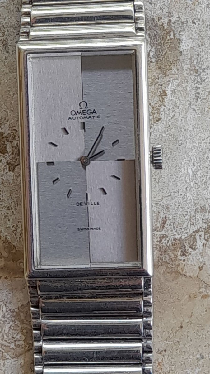 時計 Omega tank De Ville Rare Silver 0.925 OMEGA De Ville Tank 20mm X 40mm Mens
