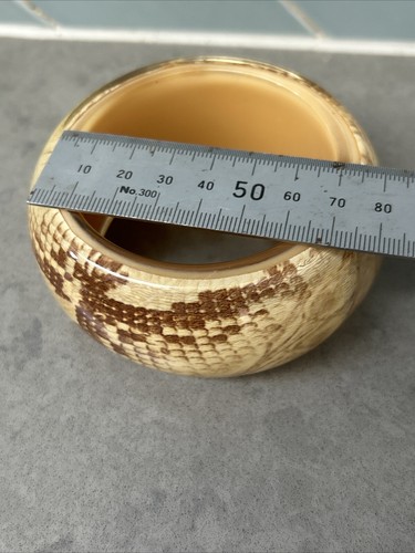 Vintage Animal Print Lucite Wide Bangle Neutral Tones Snake print - Bild 6 von 7