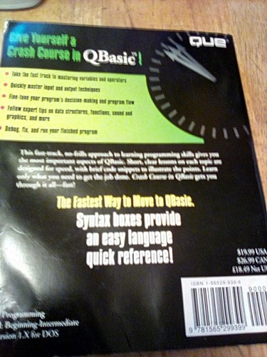 Que Crash Course in QBasic Second Edition 1994 Vintage Programming Book - 第 4/4 張圖片