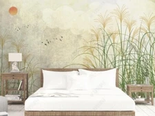 3D Plant Bird Hand Drawn Self-adhesive Removeable Wallpaper Wall Mural