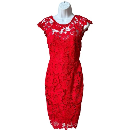 chinese dress ladies ASTR The Label Maroon Floral Lace Sleeveless Scalloped Hem Mini Sheath  Dress S main image 0