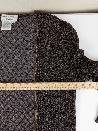 Vintage Adrianna Papell Occasions Jacket 10 Black Gold Silver Beaded Cocktail - Picture 9 of 11