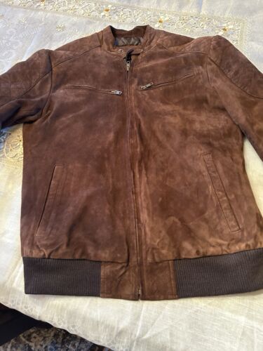EUC Sven Mocha Suede Bomber Jacket Men’s Size Medium - Picture 7 of 11