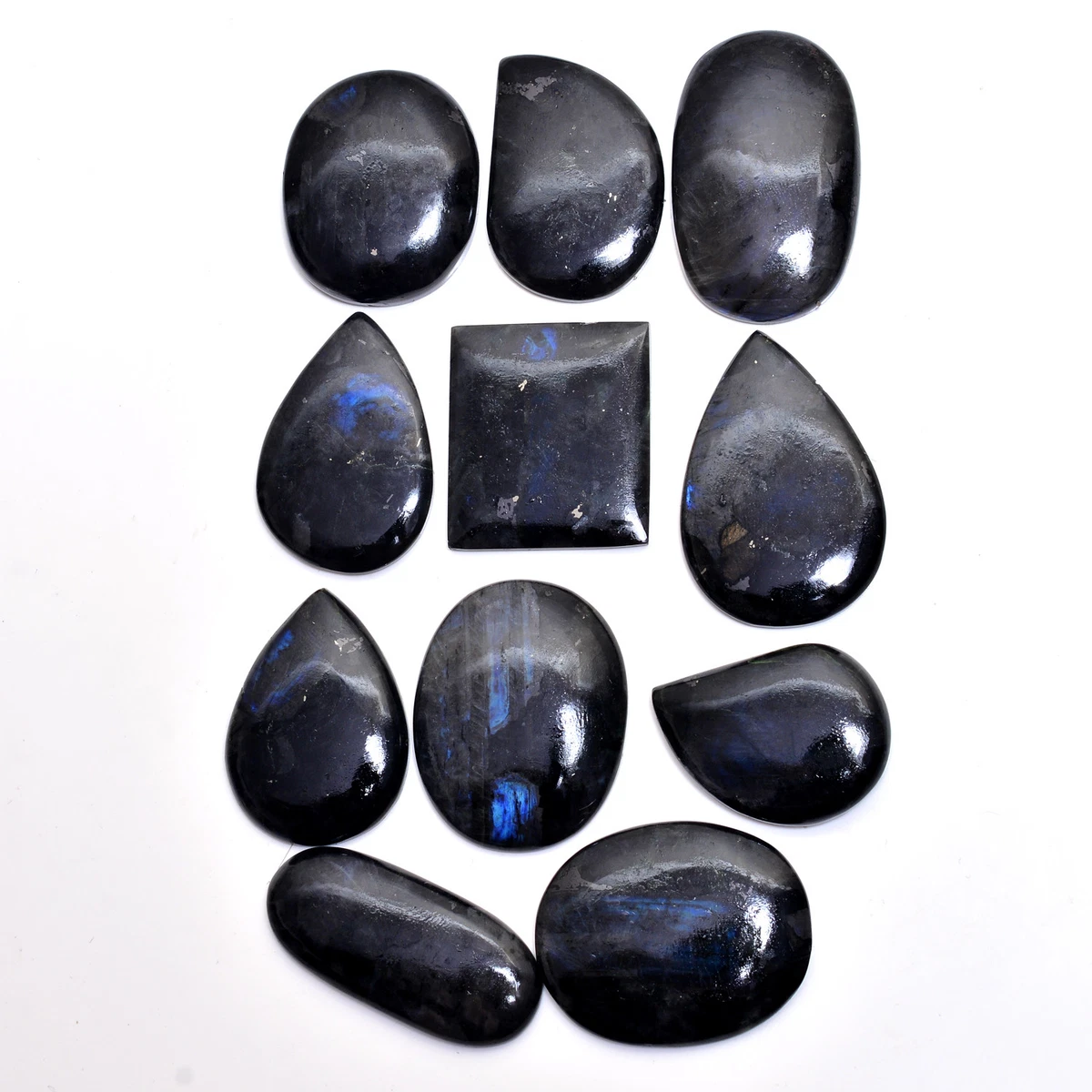 11 Pcs 100 Natural Untreated Blue Shine Black Spinel Cabochon Gemstones 601 Ct