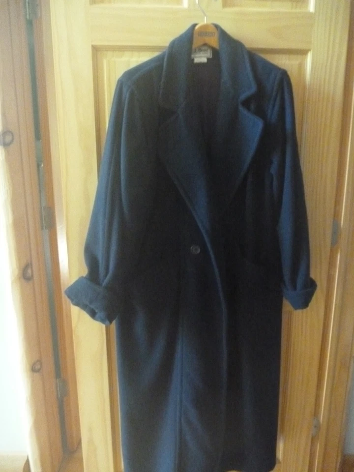 L.L. Bean, Abrigo largo de lana para mujer, talla 14