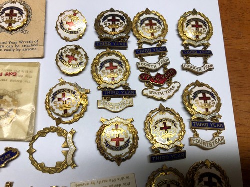 Vintage Methodist Sonntagsschule jährliche Anstecknadeln Goldplatte 50 Stück - Bild 2 von 14