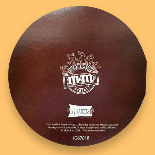 M&Ms Note Card Single w/Envelope Studio 18 Round 4.25" Diameter Blank 2008 - Picture 3 of 3