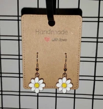 Handmade Flower Daisy Charm Earrings