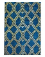 Moderner Teppich Marineblau Mit Gold Muster Kurzflor Rechteckig 140X200Cm Vekse