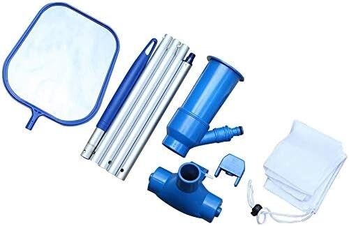 2 in 1 Schwimmbad Pflege Reiniger Set Wassersauger Jet Laubskimmer Set - Bild 16 von 21