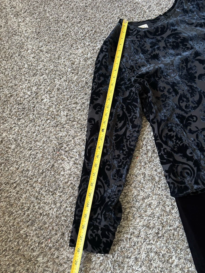 Traje pantalón de terciopelo floral Talbots negro para mujer traje formal/de negocios 2 piezas talla 16 Foto 4 de 4