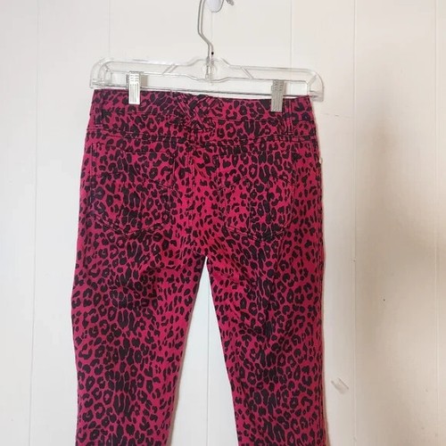 Tripp NyC Raspberry Black Leopard Print Skinny Jeans Size 1 Punk Goth Fun - Picture 4 of 15