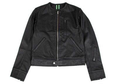 Y-3 Weissly Black Three Line Mesh Lamb Leather Riders jacket Size M