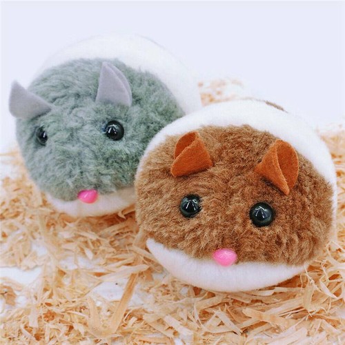 Plush Fur Cat Mouse Toys Movement Vibrating Pull String Interactive Toy