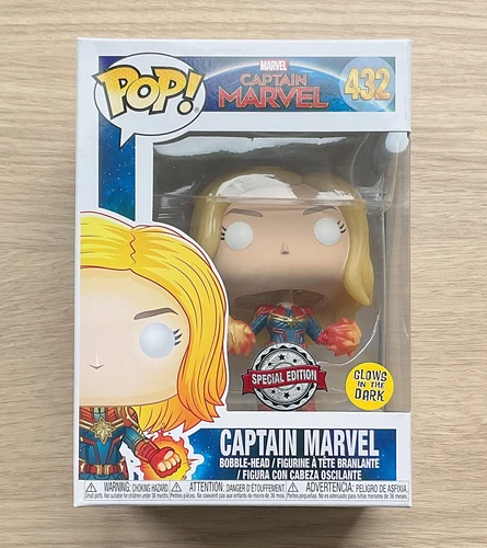 Funko Pop Marvel Captain Marvel GITD #432 + Protector Gratuito