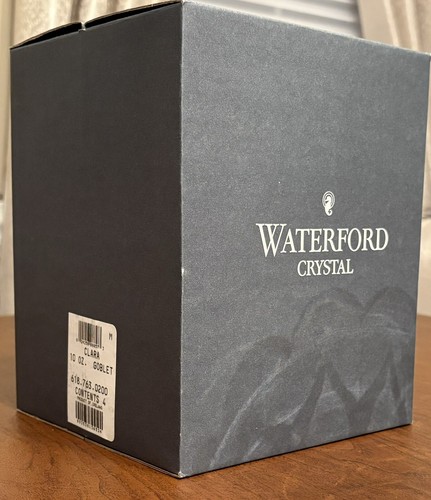 Waterford Crystal Clara 7 3/4" Water Goblets Set Of 4 In Original Box Ireland - Picture 8 of 10
