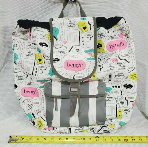 Benefit Cosmetics San Francisco Thought Bubble Pop Art Canvas Backpack Bag - Picture 2 of 7