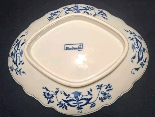 VTG Blue Danube Blue & White 11.25"x 9" Chinese Bowl Footed Blue Onion Japan - Picture 3 of 7