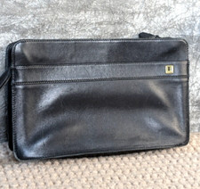 Vintage Dunhill Business Bag Clutch Black Leather