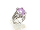 Handmade Princess Pink Quartz 925 Sterling Silver Oval Women's Rings Size 7 USA — photo 1