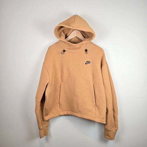 Nike Sportswear Tech Fleece Women's Size L Oversized Hoodie Flax BlackFV6322-224