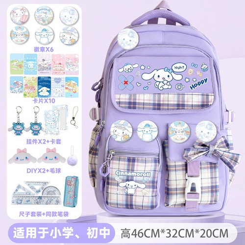 MyMelody Cinnamoroll Student Backpack Casual Schoolbag Shoulder Book Bag Gift - Picture 10 of 42