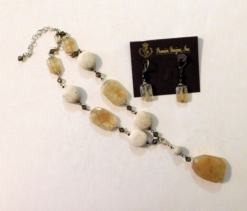 Pendientes Collar Dunas de Arena Premier Designs Piedras Naturales Colgante Extraíble - Imagen 1 de 11