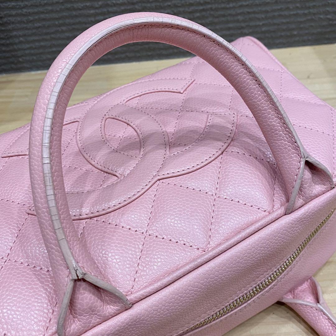バッグ quilting boston mini bag pink CHANEL Mini Boston Bag Caviar Skin Pink Quilting Used From
