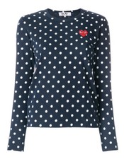 Comme Des Gar ons Play polka dot heart logo Top