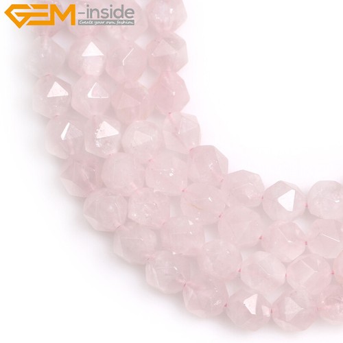 Natural Rose Quartz Square Crystal Gemstone Loose Beads For Jewelry Making 15" - Picture 11 of 26