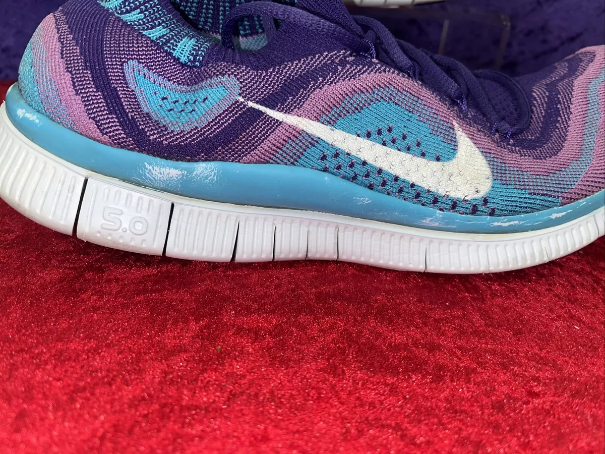 Nike Free 5.0 Flyknit Womens Running Shoes Atomic Purple Blue