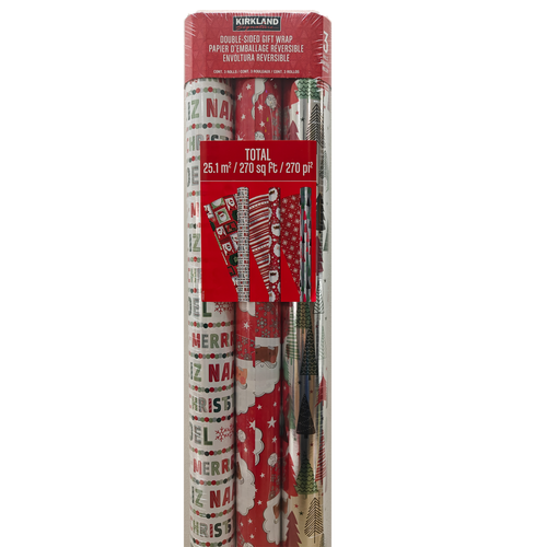 Kirkland Signature Christmas 3 Roll Holiday Wrapping Paper - Picture 2 of 5