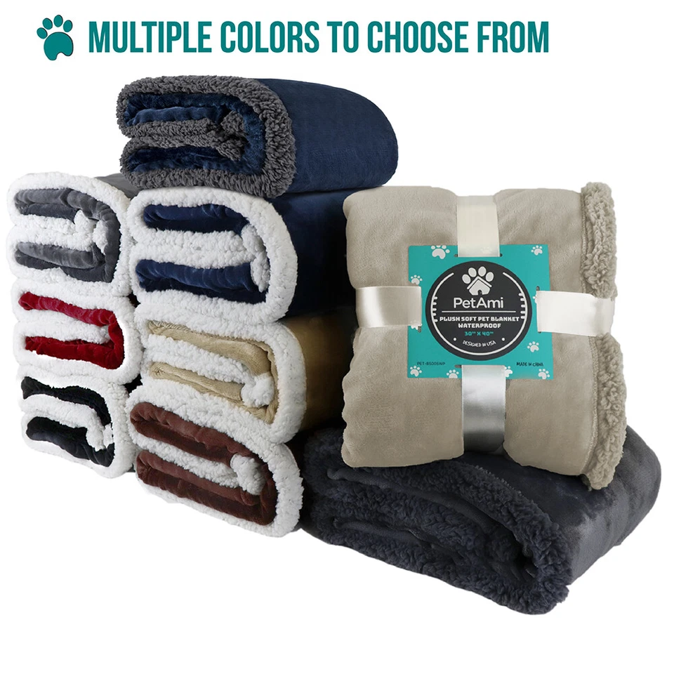 Cobertor lavável para animais de estimação lã cama de cachorro gato macio Sherpa reversível cobertor quente - Imagem 2 de 3