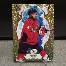 Garrett Pilon Rookie Card Gold Sparkle 2021-22 Upper Deck #128 Capitals