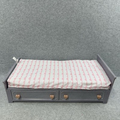 Our Generation Twin Bed w Mattress Storage Drawers Fits 18  Dolls Battat