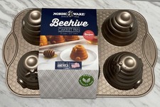 Nordic Ware BEEHIVE Cakelet Pan Heavy Cast Aluminum Bundt Made in USA GOLD