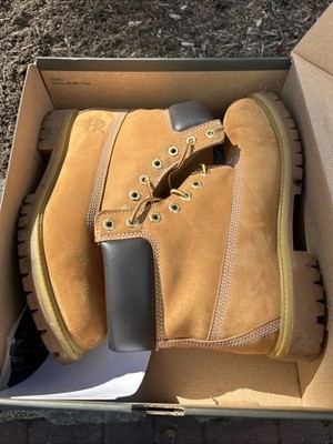 Timberland Premium 6  Boots Mens Size 9.5M Wheat Nubuck Waterproof Work See Pics