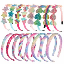 Heart Star Glitter Headbands Girls Rainbow Hairbands Kids Party Hair Accessories