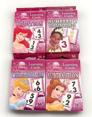 4 Packs Disney Princess Mathematical Flashcard - 2005 Teaching Math Cards