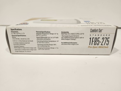 Termostato digital para el hogar White & Rogers (Emerson) serie 80 modelo 1F85- 275 nuevo en caja - Imagen 2 de 7