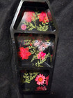 Gothic Coffin Resin Shelf, Floral Butterfly Design, Black — photo 1