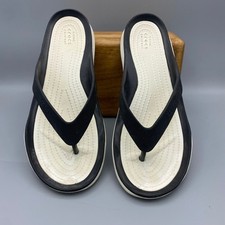 Crocs Women's Kadee II Flip Flops Black White Comfort Sandals Size 8