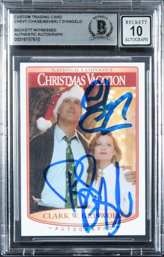 Chase & D'Angelo Christmas Vacation Signed Custom Trading Card Auto 10! BAS Slab - 第 4/5 張圖片
